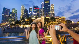 Singapur, Skyline mit Merlion