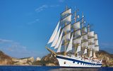 Royal Clipper, auf Fahrt mit gesetzten Segeln