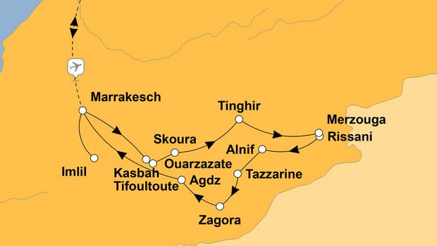Ihre Reiseroute