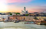 Helsinki, Kathedrale bei Sonnenuntergang